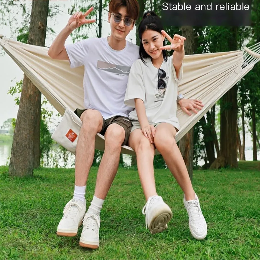 Hammock Double Outdoor Hammock Swing Adult Thick Anti-Rollover Bedroom Bedroom Hanging Chair Camping Large Hammock Hammocks for Outside(Brown)