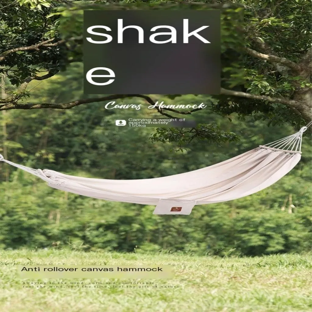 Hammock Double Outdoor Hammock Swing Adult Thick Anti-Rollover Bedroom Bedroom Hanging Chair Camping Large Hammock Hammocks for Outside(Brown)