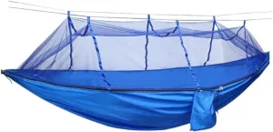 Hammock Double Outdoor Parachute Wholesale Hammock with Mosquito Net Anti-Mosquito Nylon Single Double Camping Hammock Hammock Outdoor(Blue,Small)