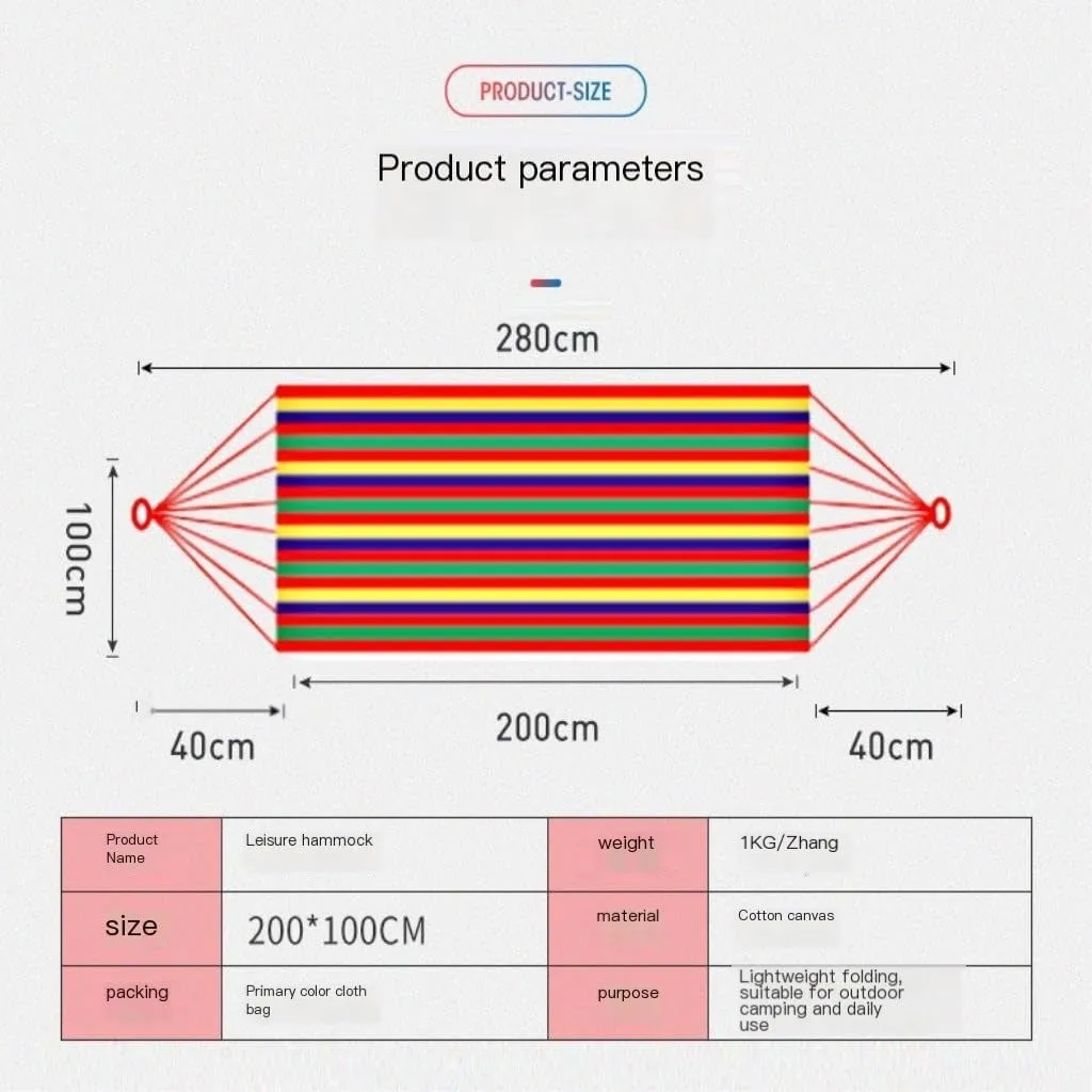 Hammock Double Thickened Cotton Canvas Camping Hammock Sheets Double Hammock Outdoor Camping Swing Dormitory Hanging Chair Hammock Outdoor(B)