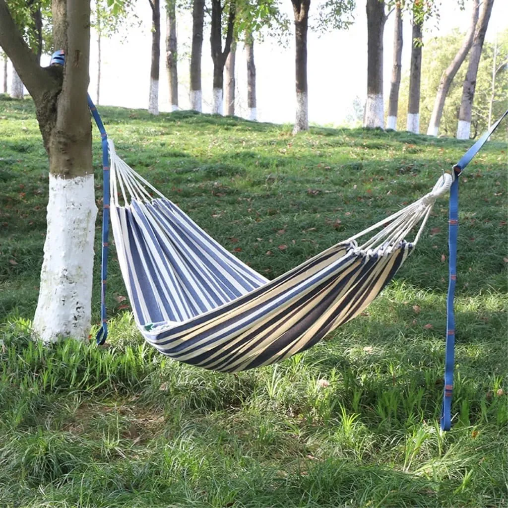 Hammock Double Thickened Cotton Canvas Camping Hammock Sheets Double Hammock Outdoor Camping Swing Dormitory Hanging Chair Hammock Outdoor(B)