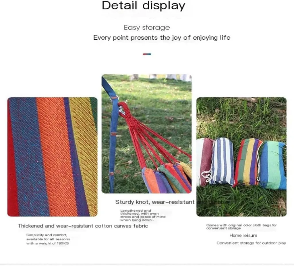 Hammock Double Thickened Cotton Canvas Camping Hammock Sheets Double Hammock Outdoor Camping Swing Dormitory Hanging Chair Hammock Outdoor(B)