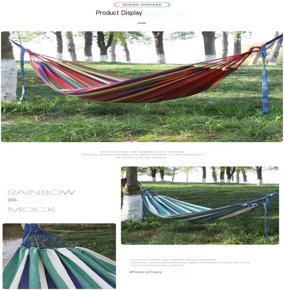 Hammock Double Thickened Cotton Canvas Camping Hammock Sheets Double Hammock Outdoor Camping Swing Dormitory Hanging Chair Hammock Outdoor(B)