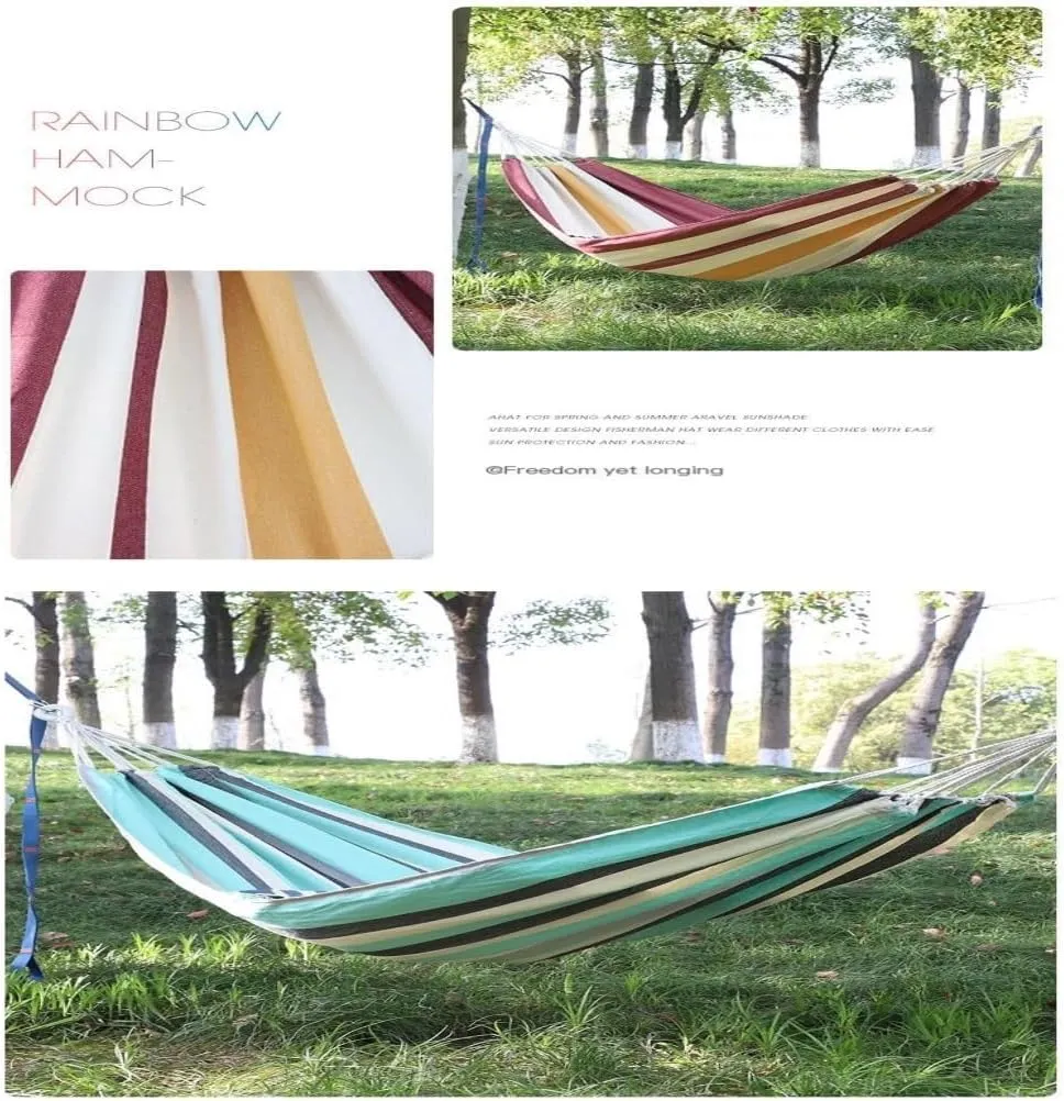Hammock Double Thickened Cotton Canvas Camping Hammock Sheets Double Hammock Outdoor Camping Swing Dormitory Hanging Chair Hammock Outdoor(B)