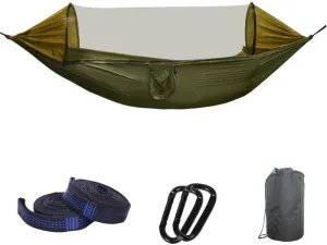 Hammock for Camping with Automatic Frame, Detachable Bug Net, and Anti-Tip Nylon Fabric - Easy Travel Companion