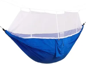 Hammock Mosquito Net Hammock Double Outdoor Anti-Mosquito Parachute Cloth Swing Outdoor Sleeping Hanging Tree Camping Hammocks for Outside(Blue)
