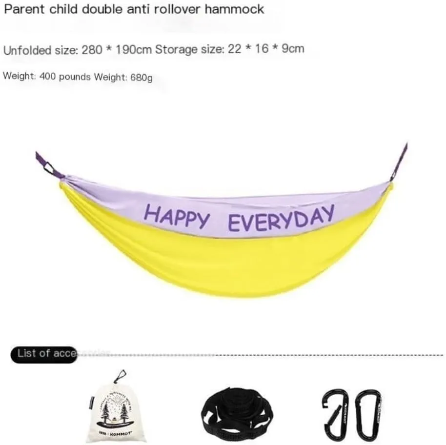 Hammock Muche Outdoor Camping Anti-Rollover Hammock Adult Outdoor Swing Ultra-Light Portable Double Hanging Chair Hammocks for Outside(E)