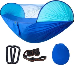 Hammock Outdoor Automatic Quick Open Mosquito Net Tent Hammock Portable Sing & Double Hammock Sleeping Swing for Garden Camping Backpacking Travel