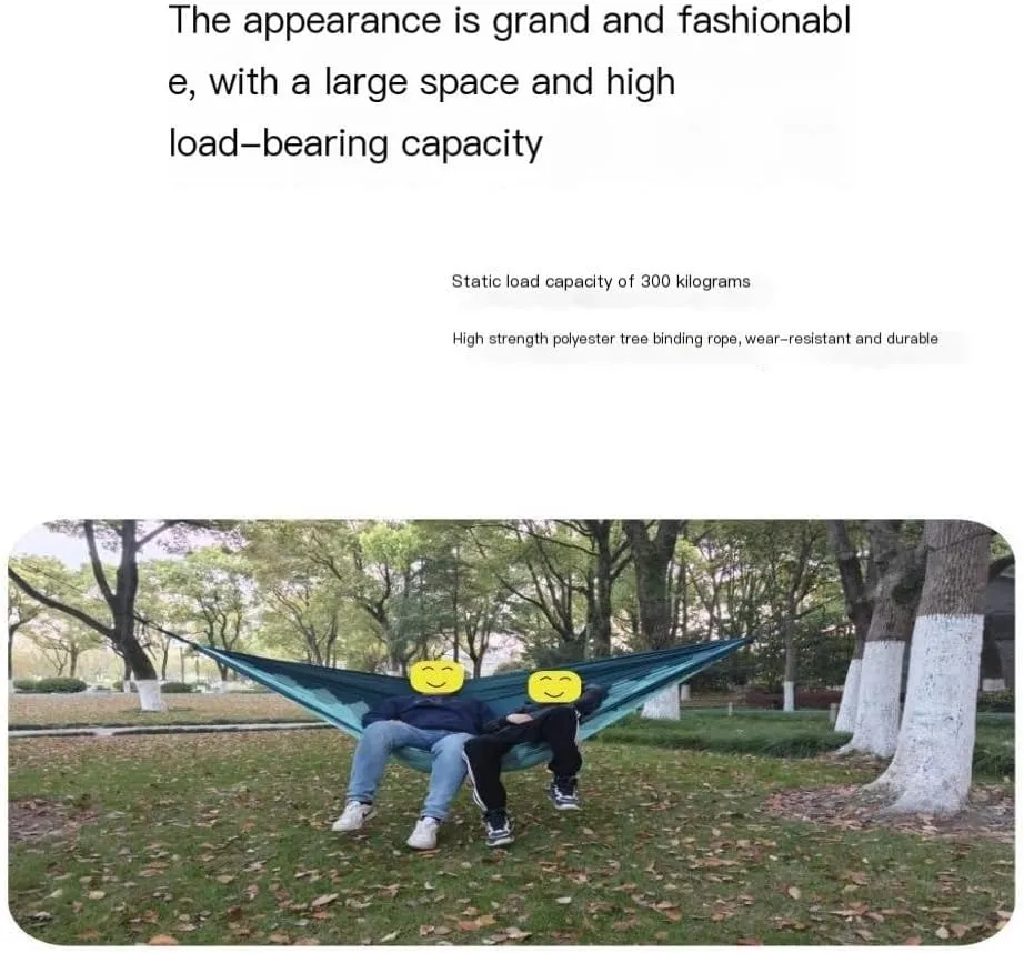 Hammock Outdoor Camping Leisure Single Single and Double Hammock Parachute Cloth Ultra-Light Park Camping Hammock Hammocks for Outside(Blue)