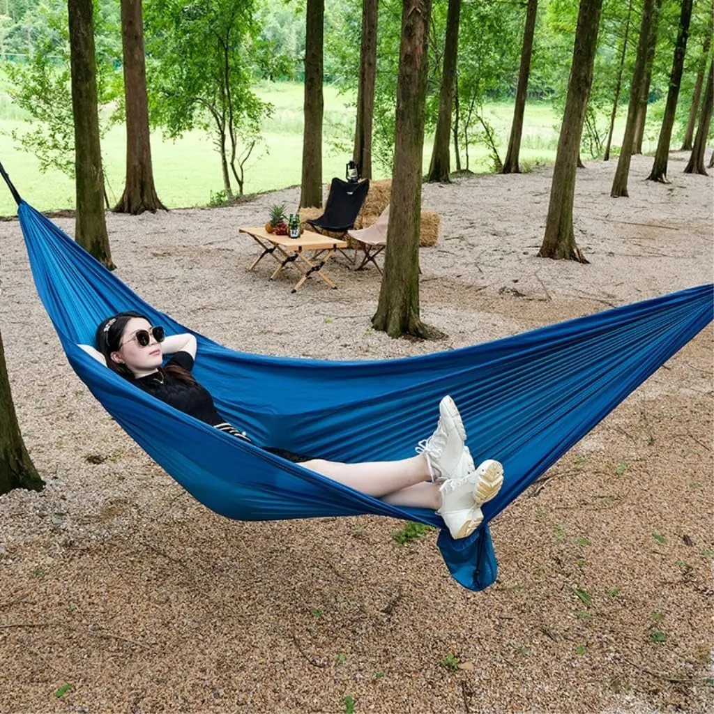 Hammock Outdoor Camping Parachute Nylon Cloth Single Double Outdoor Camping Cycling Indoor Leisure Outdoor Hammock Hammocks for Outside(Orange,B)
