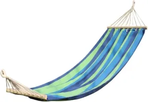 Hammock Outdoor Hammock Camping Canvas Straight Wooden Stick Anti-Rollover Leisure Single and Double Swing Room Hammocks for Outside(A)