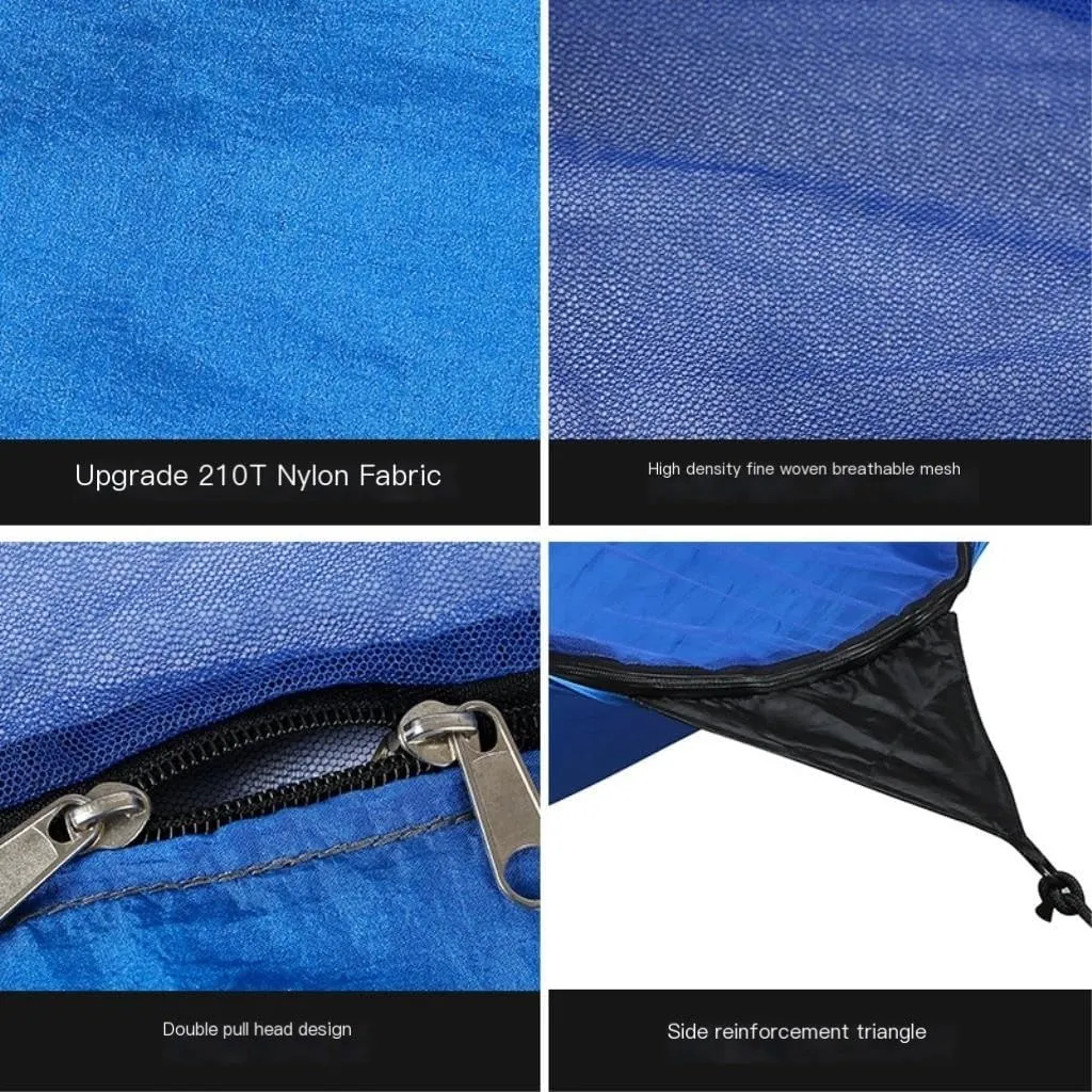 Hammock Outdoor Mosquito Net Automatic Quick-Open Anti-Mosquito Hammock Outdoor Single Double Parachute Hammock Hammocks for Outside(Green)