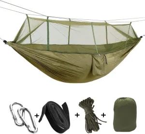 Hammock Outdoor Mosquito net Hammock Camping with Mosquito net Ultra Light Camping Aerial Tent (Color : Orange) (Green)