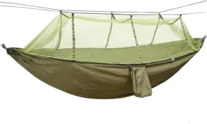 Hammock Outdoor Parachute Wholesale Hammock with Mosquito Net Anti-Mosquito Nylon Single Double Camping Hammock Hammocks for Outside(Bruin)