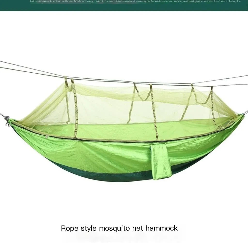 Hammock Outdoor Parachute Wholesale Hammock with Mosquito Net Anti-Mosquito Nylon Single Double Camping Hammock Hammocks for Outside(Bruin)