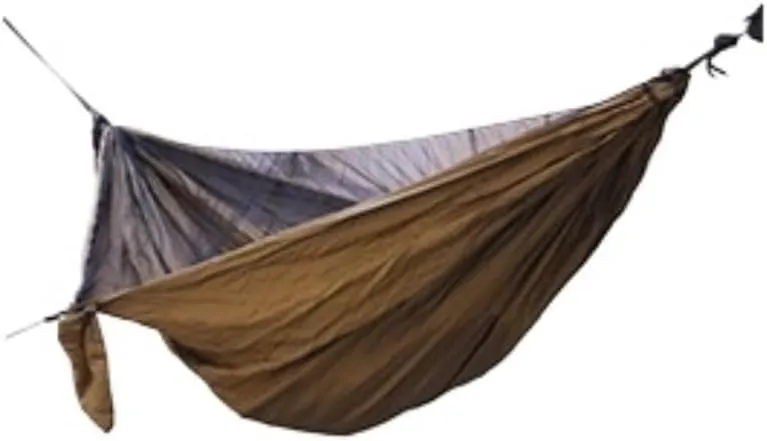Hammock Ultra-Light Nylon Double Hammock Parachute Cloth Anti-Rollover Elastic Band Encrypted Mosquito Net Hammock Hammocks for Outside(E)