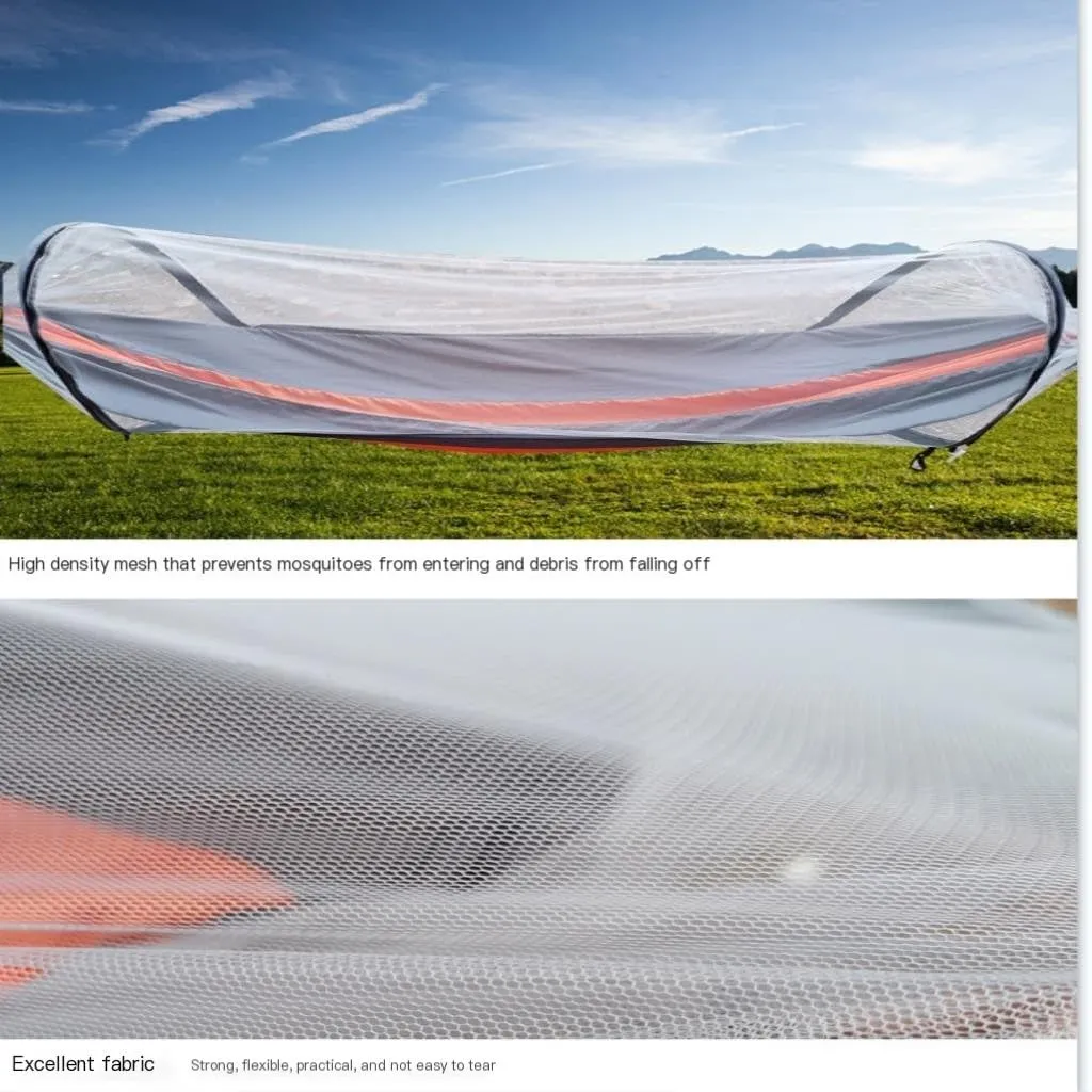 Hammocks Automatic Mosquito Net, Anti-Rollover Hammock, Parachute, Bunis Spinning Camping Leisure Double Hanging Chair Camping Hammocks(Orange)