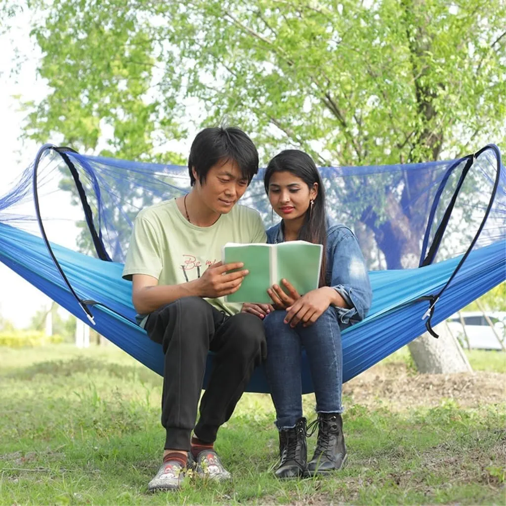 Hammocks Automatic Mosquito Net, Anti-Rollover Hammock, Parachute, Bunis Spinning Camping Leisure Double Hanging Chair Camping Hammocks(Orange)
