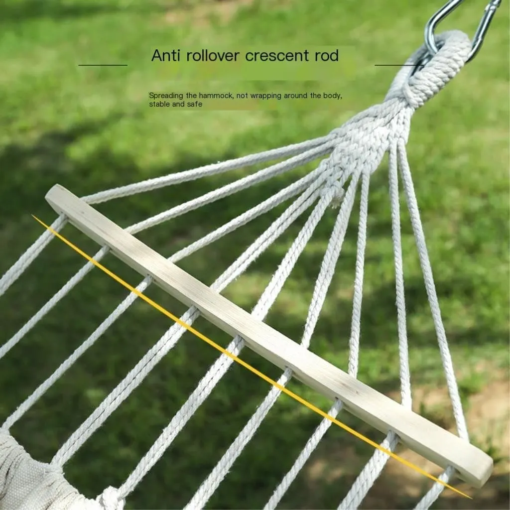 Hammocks Beige Hammock Outdoor Swing Summer Camping W Anti-Rollover Home Indoor Single Double Adult Dormitory Camping Hammocks(Blue,A)