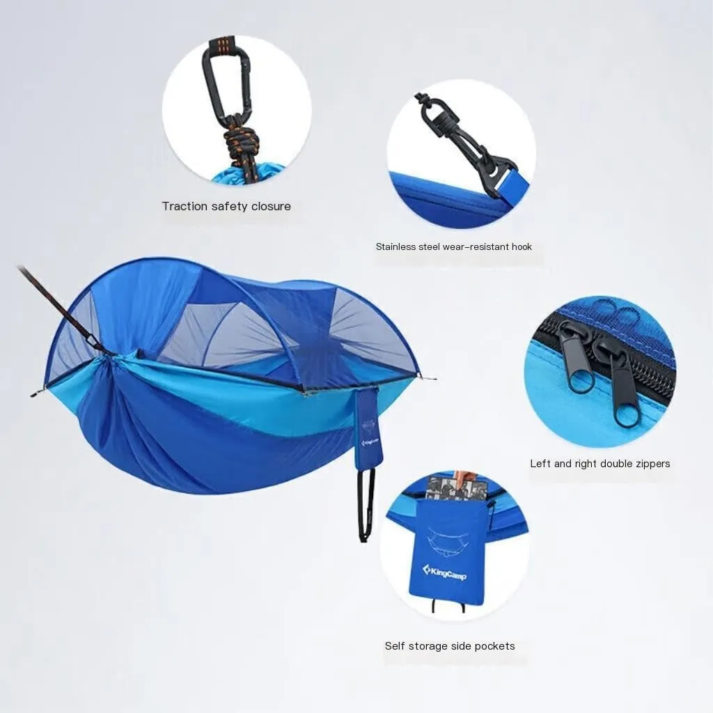 Hammocks Explorer Hammock Outdoor Camping Swing Anti-Rollover Anti-Mosquito Dormitory Adult Double Ultra-Light Camping Hammocks(K)