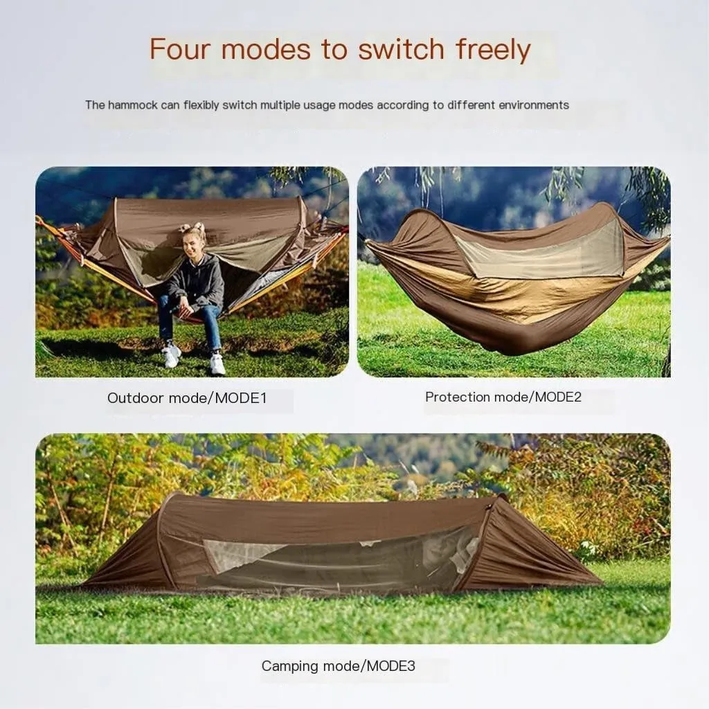 Hammocks Explorer Hammock Outdoor Camping Swing Anti-Rollover Anti-Mosquito Dormitory Adult Double Ultra-Light Camping Hammocks(K)