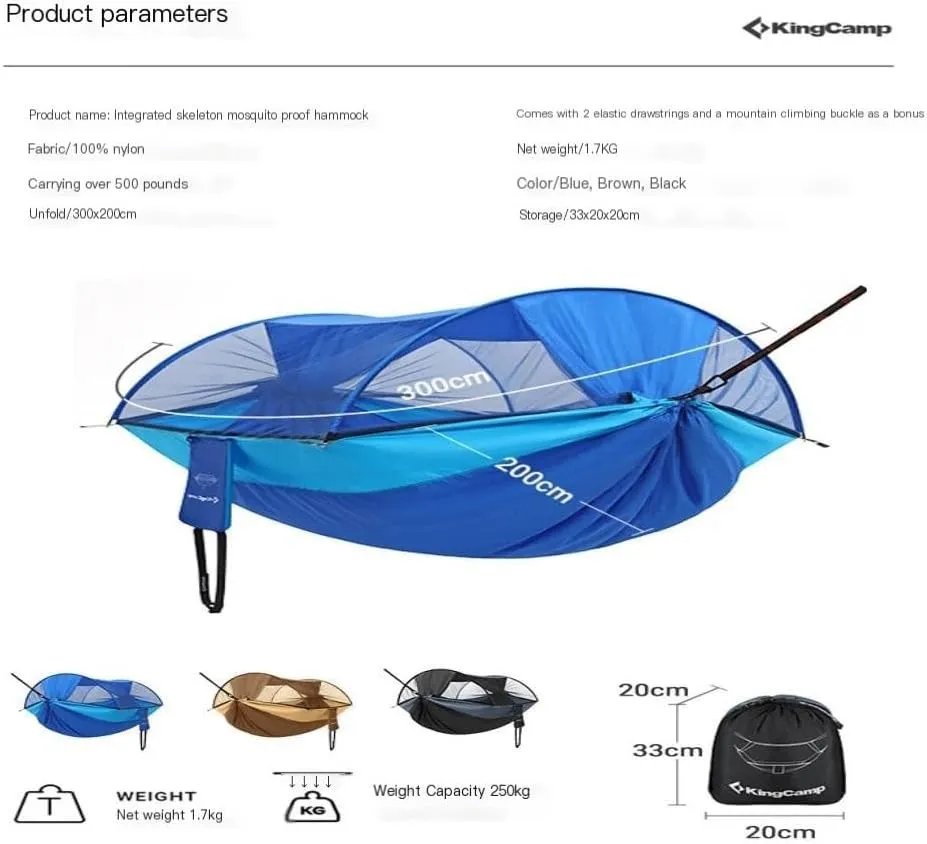 Hammocks Explorer Hammock Outdoor Camping Swing Anti-Rollover Anti-Mosquito Dormitory Adult Double Ultra-Light Camping Hammocks(K)