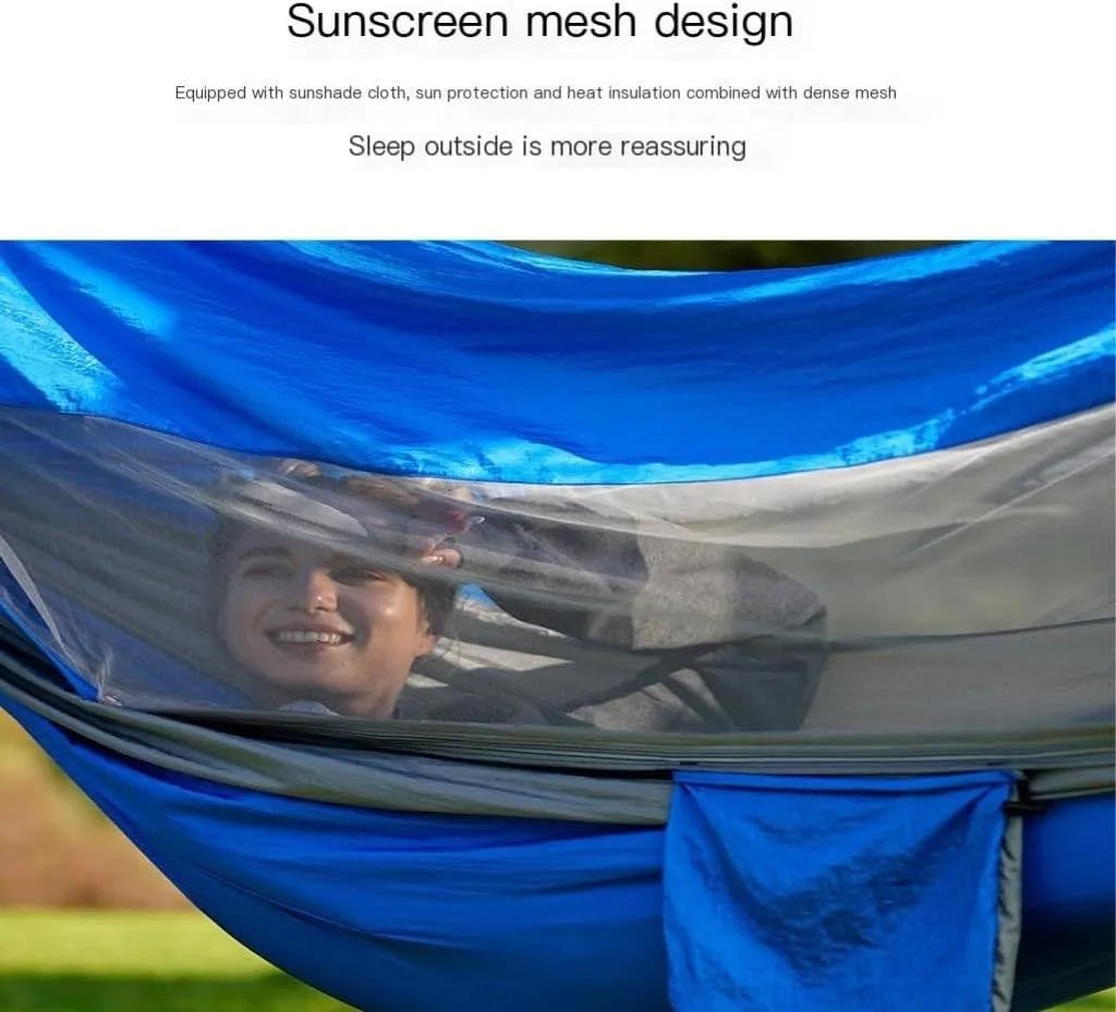 Hammocks Explorer Hammock Outdoor Camping Swing Anti-Rollover Anti-Mosquito Dormitory Adult Double Ultra-Light Camping Hammocks(K)