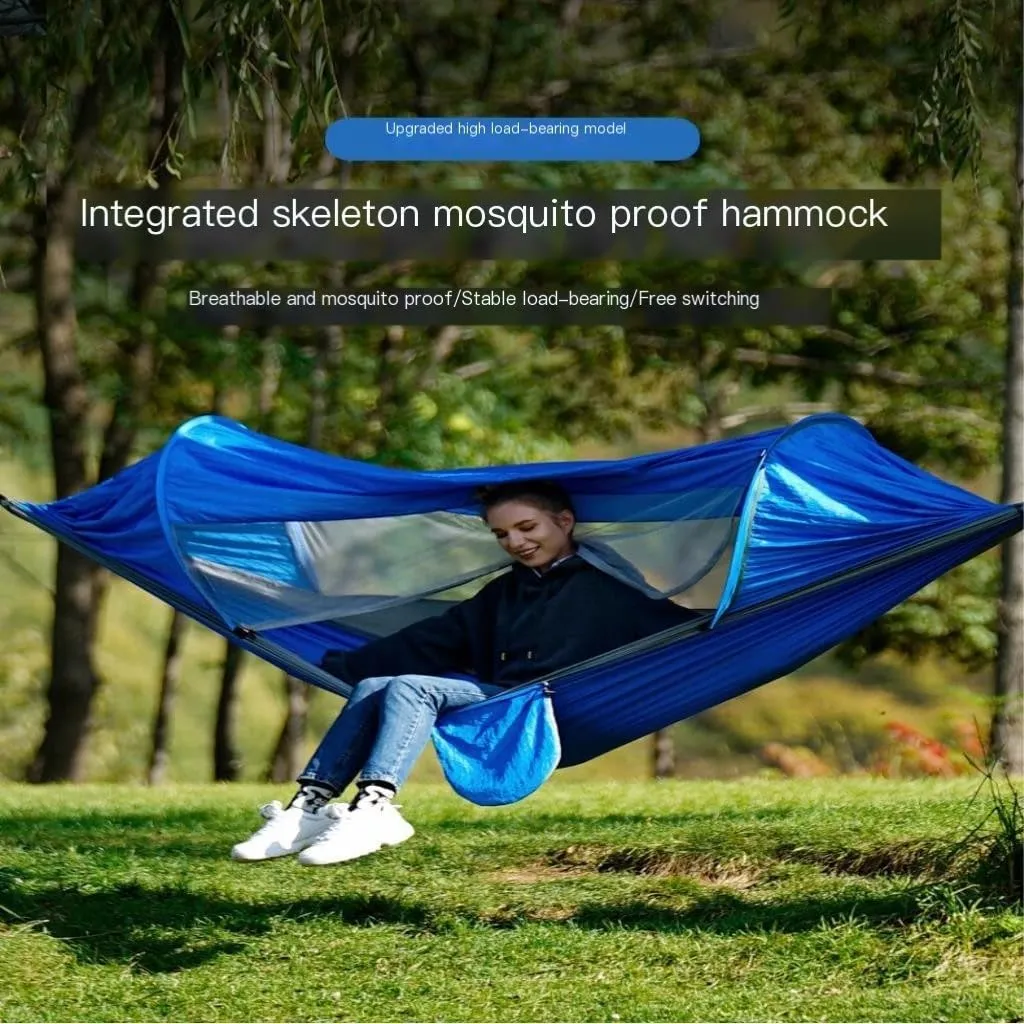 Hammocks Explorer Hammock Outdoor Camping Swing Anti-Rollover Anti-Mosquito Dormitory Adult Double Ultra-Light Camping Hammocks(K)