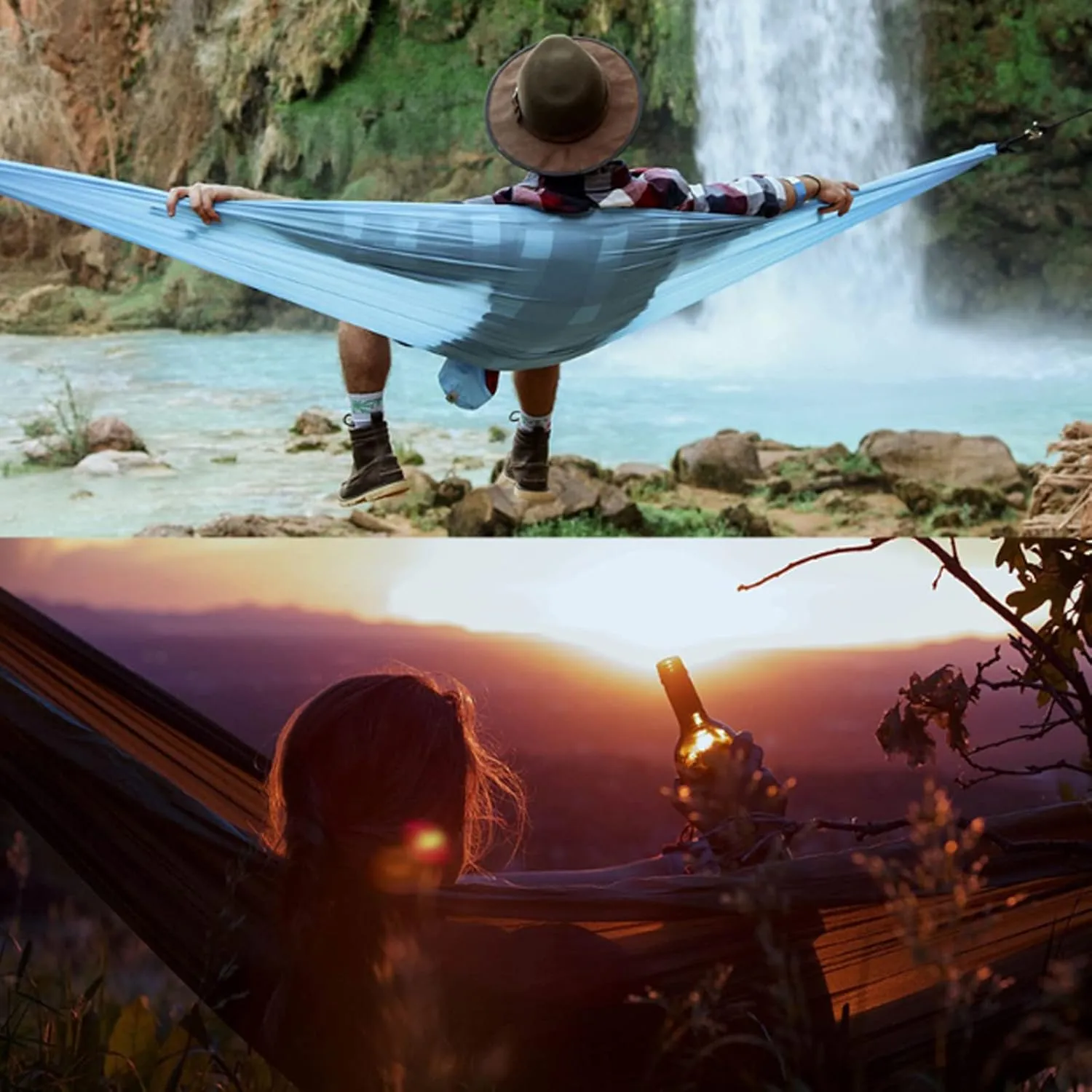 Hammocks Hammock Camping Hammock with Two Ropes Two Carabiners Storage Bag Double Portable Hammocks for Travel Beach Backpacking Outdoor Hammock