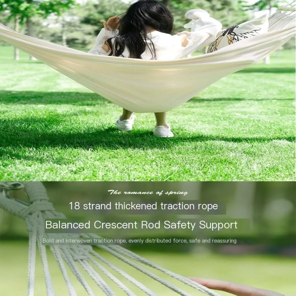 Hammocks Hammock Outdoor Swing Camping Single Double Bedroom Adult Sleeping Anti-Rollover Thickened Hanging Chair Camping Hammocks(White,D)