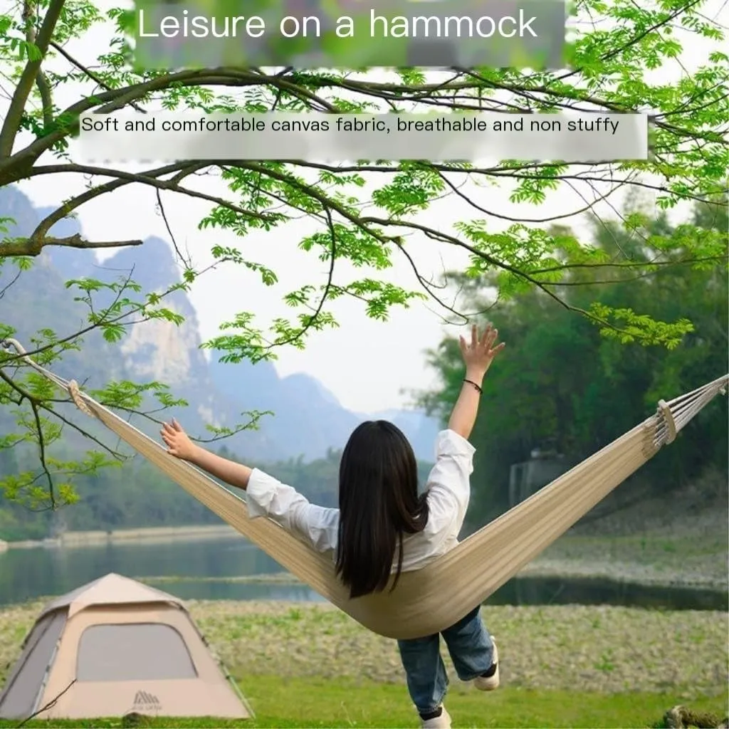 Hammocks Hammock Outdoor Swing Camping Single Double Bedroom Adult Sleeping Anti-Rollover Thickened Hanging Chair Camping Hammocks(White,D)