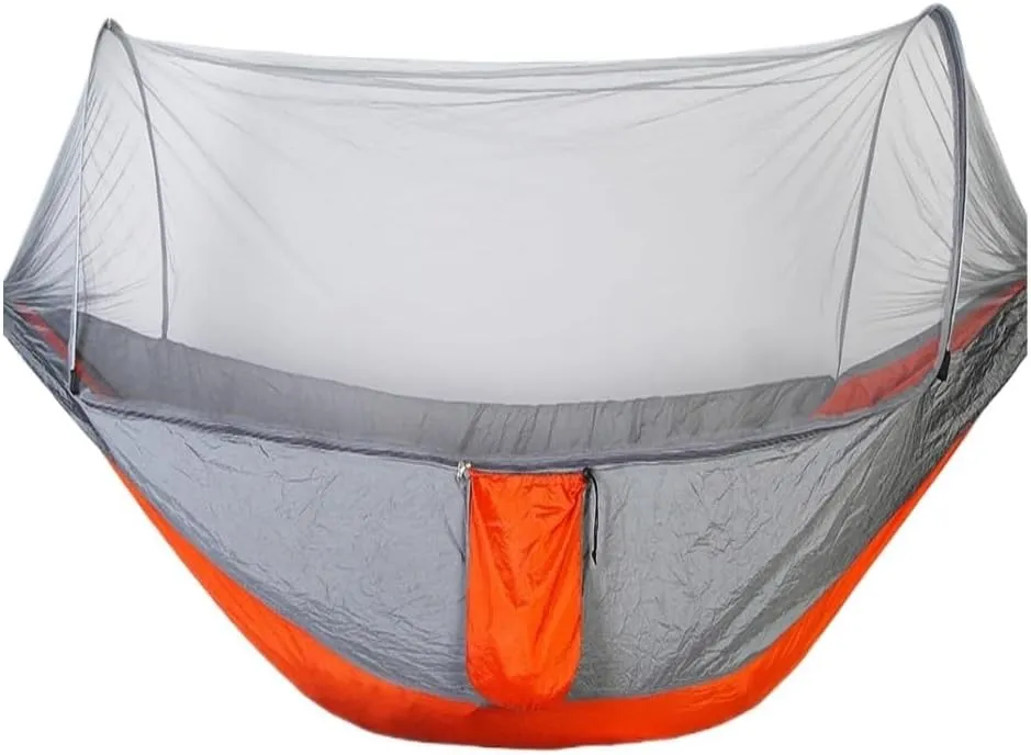 Hammocks Hammock with Mosquito Account Outdoor Camping Indoor Anti-Mosquito Sleeping Double Anti-Rollover Outdoor Camping Hammocks(Orange)