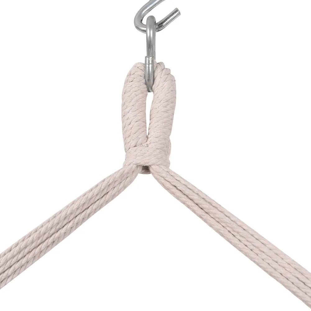 Hammocks Hanging Rope Swing Seat with Two Cushions and Carrying Bag;  Weight Capacity 300 Lbs;  Natural