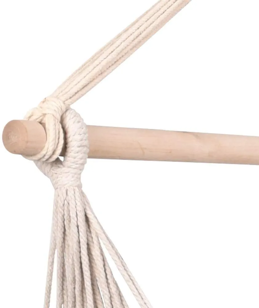 Hammocks Hanging Rope Swing Seat with Two Cushions and Carrying Bag;  Weight Capacity 300 Lbs;  Natural