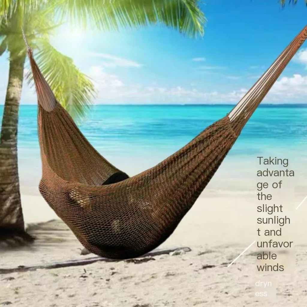 Hammocks Mesh Outdoor Camping Swing Homestay Outdoor Da Double Anti-Rollover Hanging Chair Double Nylon Hammock Camping Hammocks(Blue)