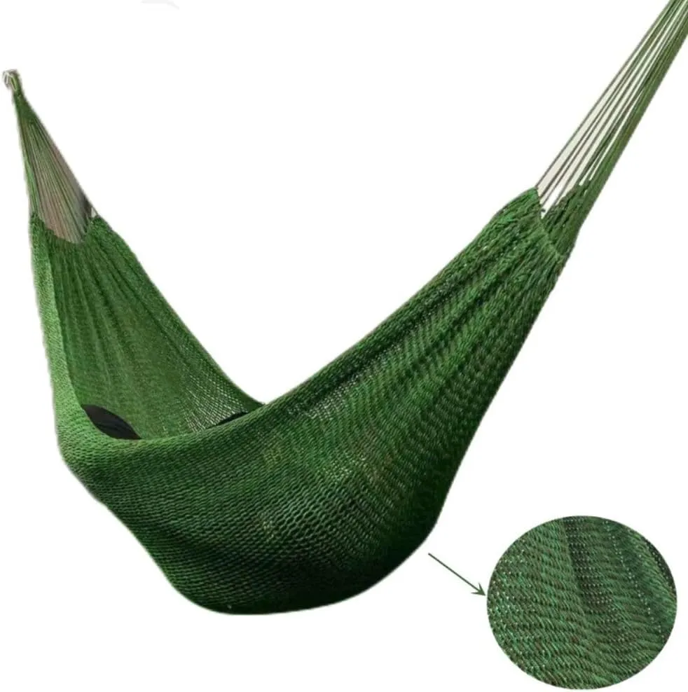 Hammocks Mesh Outdoor Camping Swing Homestay Outdoor Da Double Anti-Rollover Hanging Chair Double Nylon Hammock Camping Hammocks(Blue)