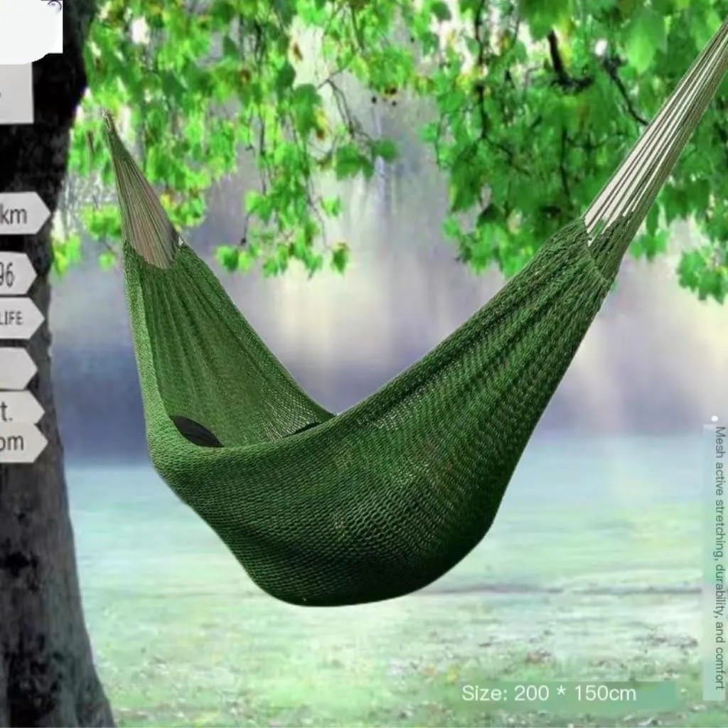 Hammocks Mesh Outdoor Camping Swing Homestay Outdoor Da Double Anti-Rollover Hanging Chair Double Nylon Hammock Camping Hammocks(Blue)