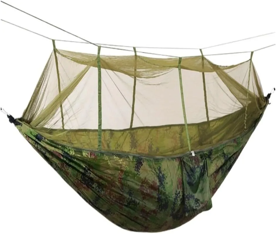 Hammocks Mosquito Net Hammock Double Outdoor Anti-Mosquito Parachute Cloth Swing Outdoor Sleeping Hanging Tree Camping Camping Hammocks(A)