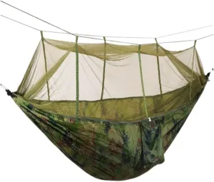 Hammocks Mosquito Net Hammock Double Outdoor Anti-Mosquito Parachute Cloth Swing Outdoor Sleeping Hanging Tree Camping Camping Hammocks(A)