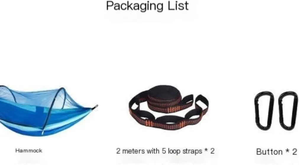 Hammocks Outdoor Anti-Mosquito Hammock Automatic Quick Opening with Mosquito Net Parachute Cloth Single Double Camping Hammocks(B)