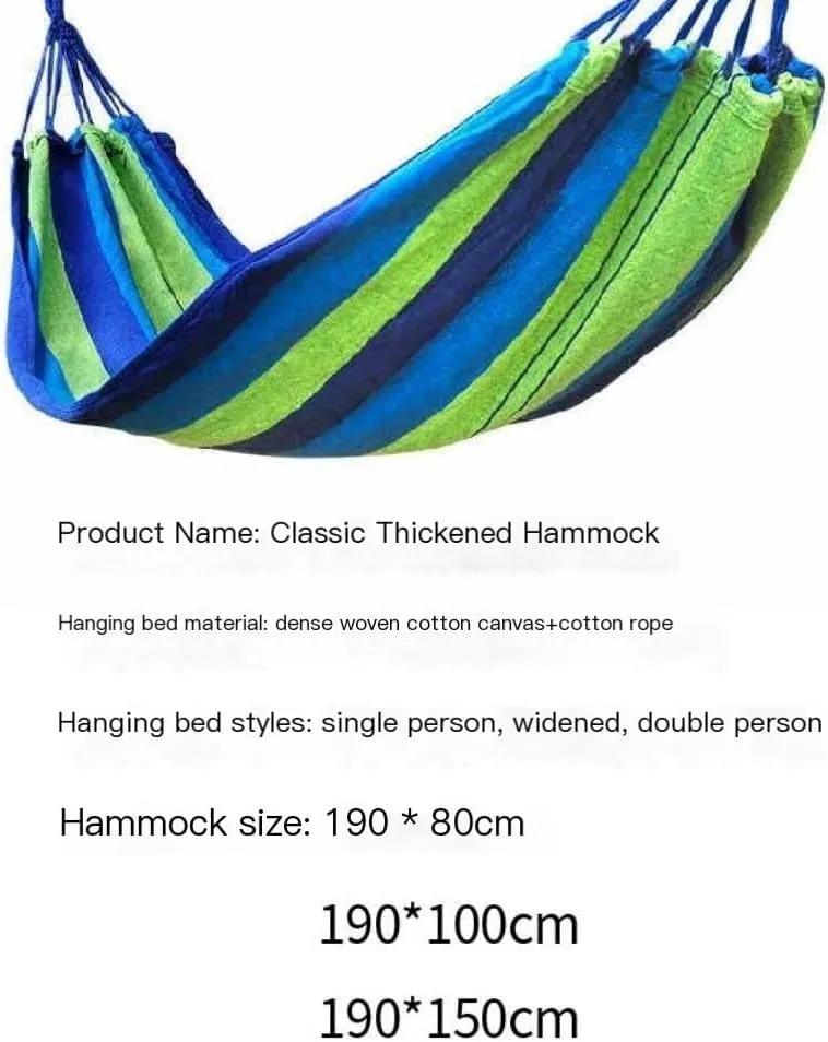 Hammocks Outdoor Camping Canvas Hammock Outdoor Supplies Hammock Double Thick Camping Hammock Parachute Hammock Camping Hammocks(Blue,Medium)