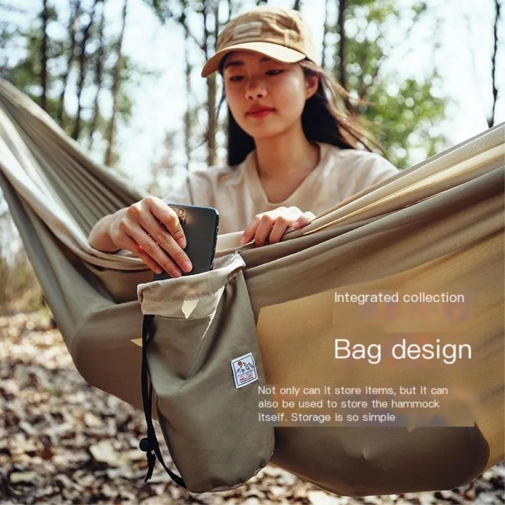 Hammocks Outdoor Camping Hammock Swing Anti-Rollover Portable Hanging Basket Thickened Outdoor Double Hanging Camping Hammocks(Brown)