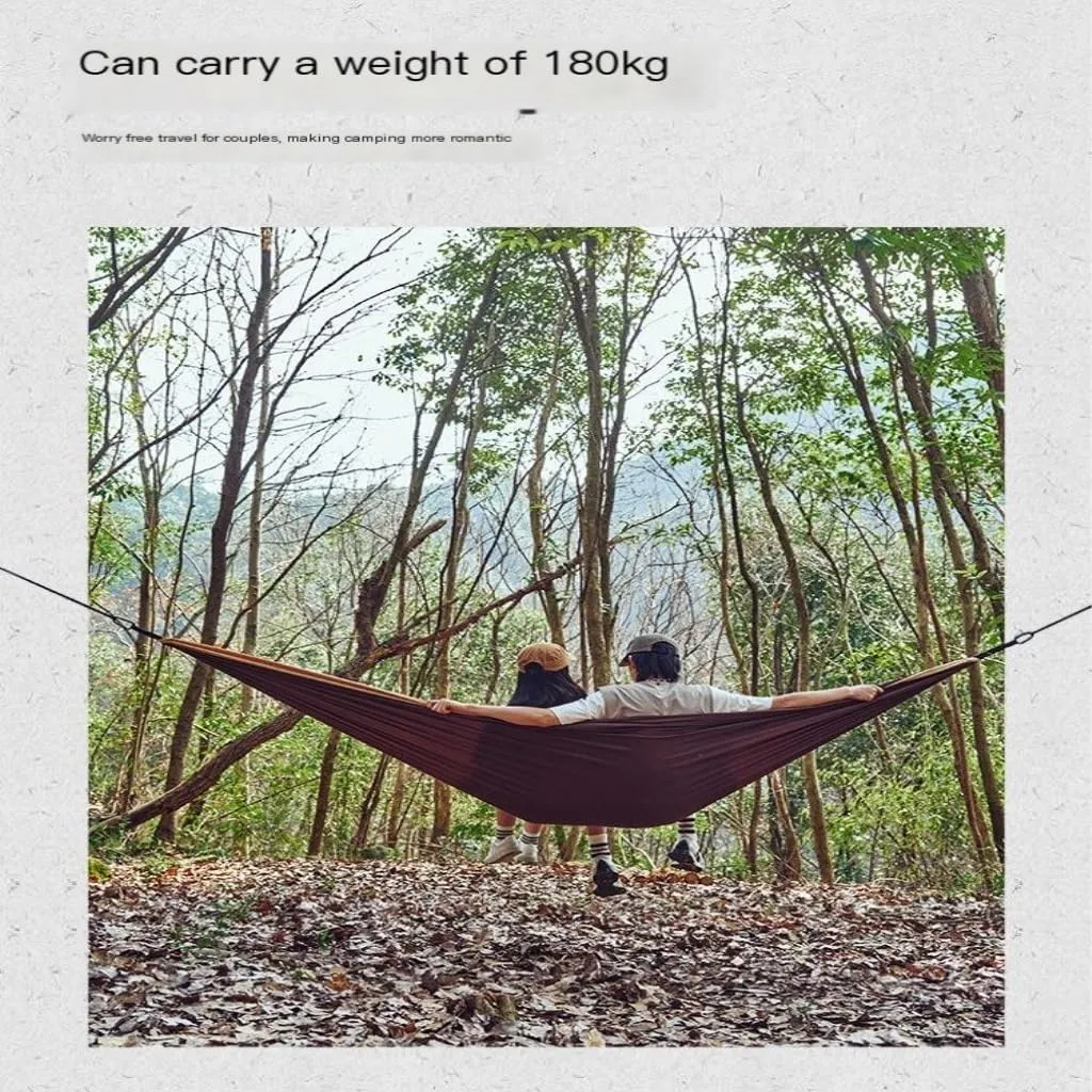 Hammocks Outdoor Camping Hammock Swing Anti-Rollover Portable Hanging Basket Thickened Outdoor Double Hanging Camping Hammocks(Brown)