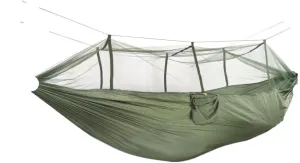 Hammocks Outdoor Camping Outdoor Mosquito Net Hammock Double 210T Nylon Anti-Mosquito Parachute Cloth Air Camping Tent Camping Hammocks(Gray)