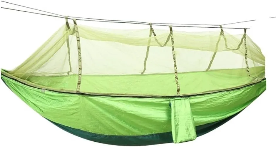 Hammocks Outdoor Camping Parachute Hammock with Mosquito Net Anti-Mosquito Nylon Double Camping Portable Hammock Camping Hammocks(Orange)