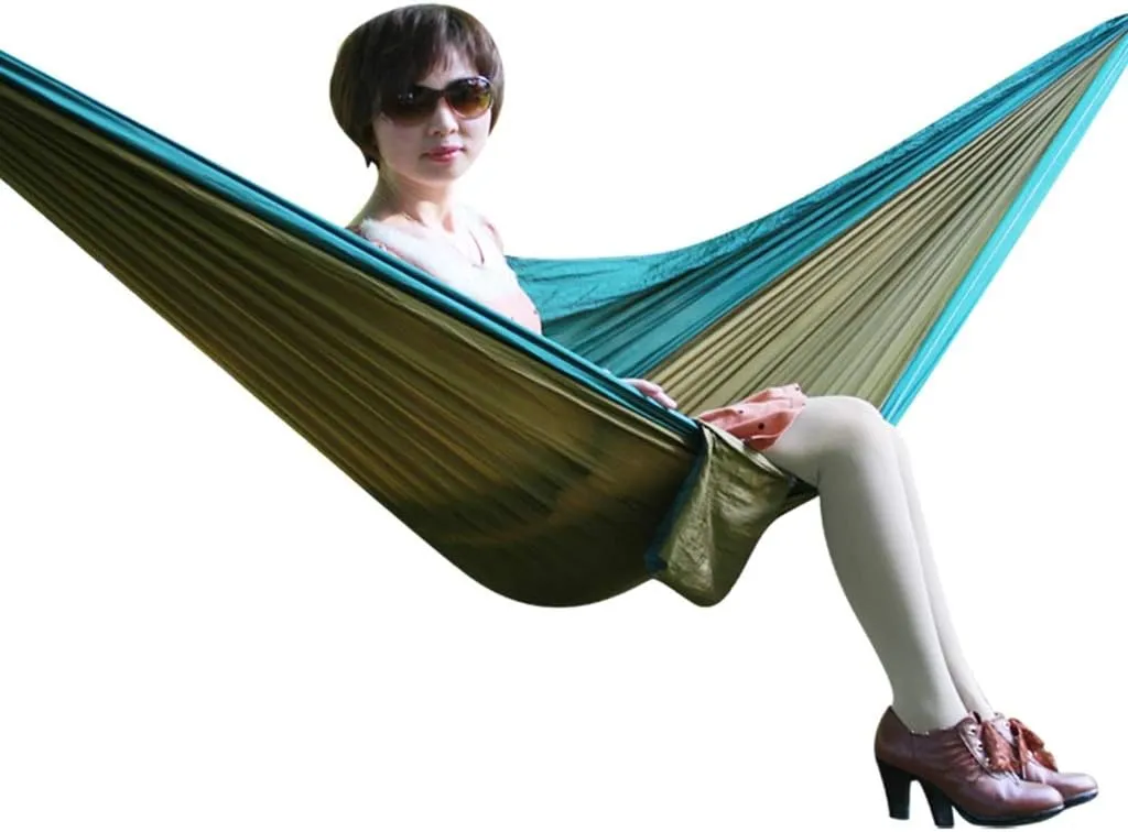 Hammocks Outdoor Hammock Light Parachute Cloth Hammock Outdoor Single Double Camping Leisure Hammock, Small, Grey