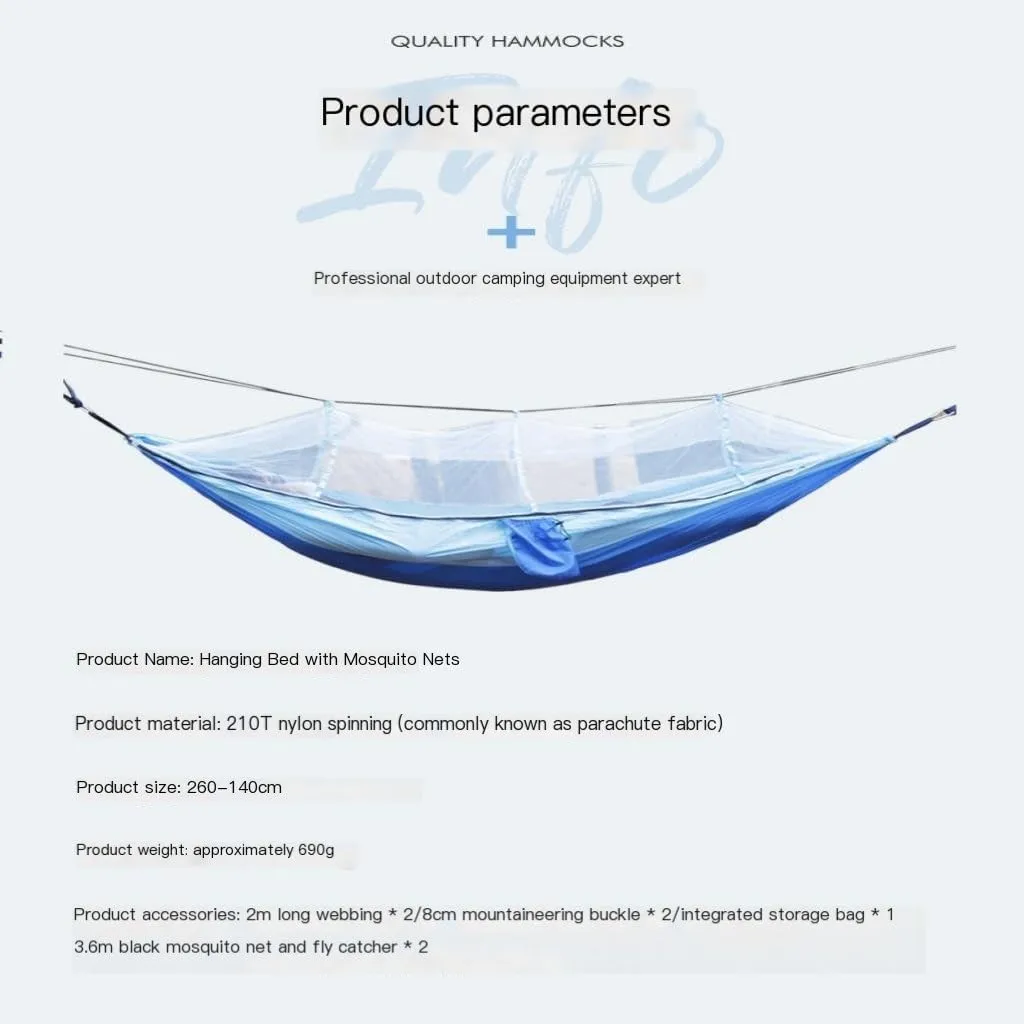Hammocks Outdoor Portable Camping Single Double Mosquito Net Hammock Anti-Mosquito Camping Mesh Mosquito Net Hammock Camping Hammocks(E)