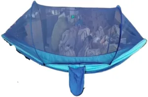 Hammocks Outdoor Supplies Parachute Hammock with Mosquito Net Anti-Mosquito Nylon Single and Double Camping Hammock Camping Hammocks(Blue)