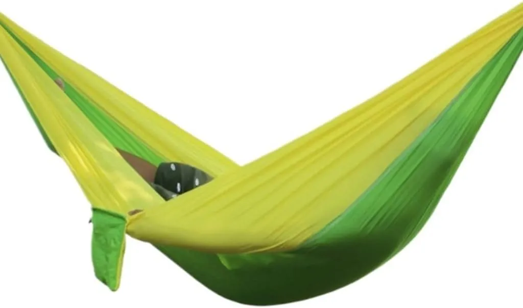 Hammocks Outdoor Thickened Canvas Outdoor Bent Wooden Stick Hanging Sheet Double Hammock Swing Dormitory Camping Camping Hammocks(B)