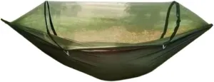 Hammocks Quick-Open Outdoor Hammock Sunshade Anti-Rollover Single and Double Mosquito Net Easy to Carry Camping Swing Camping Hammocks(Green)
